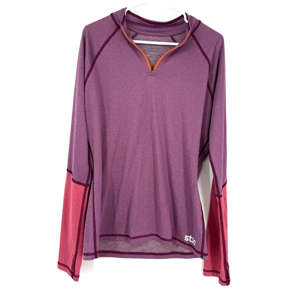 STIO Basis Power Wool 1/4 Zip Neck Base Layer Shirt Purple Outdoor Women Size XL